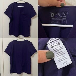 •FIGS• Catarina One-Pocket Scrub Top Purple